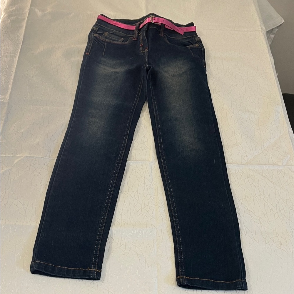 George Kids Navy Jeans with Pink Trim